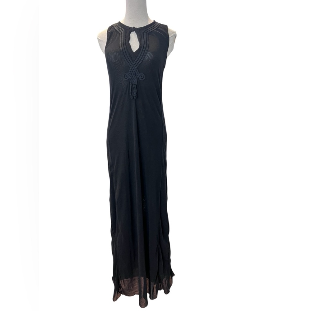 Jean Paul Gaultier black mesh maxi dress